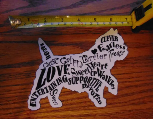 AUTO DECAL - WORDS OF CAIRN LOVE WINDOW DECAL 6X5"