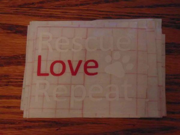 AUTO DECAL - TWOFER - RESCUE, LOVE, REPEAT 3X3" WINDOW DECAL